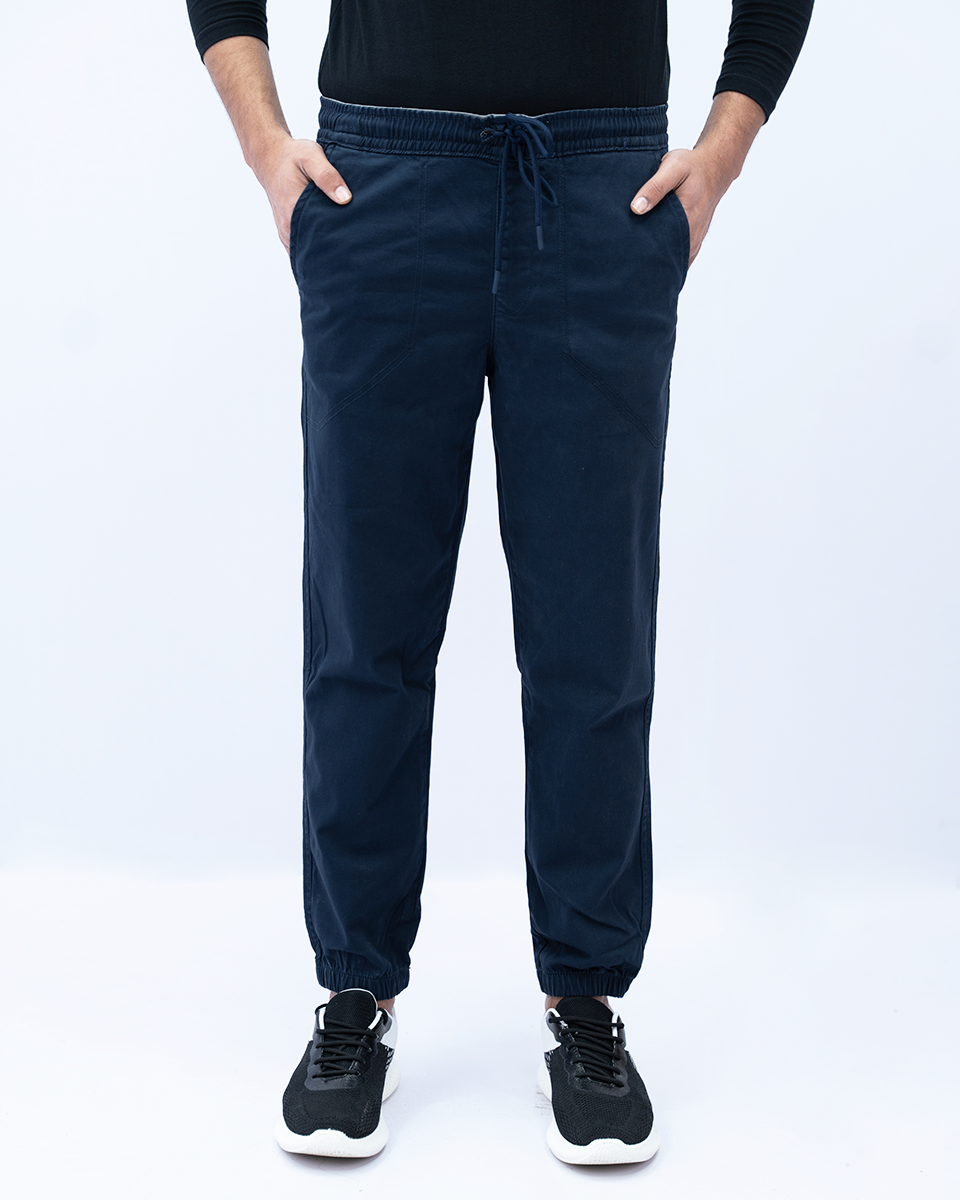 Men Jogger Elasticated Trouser - Navy