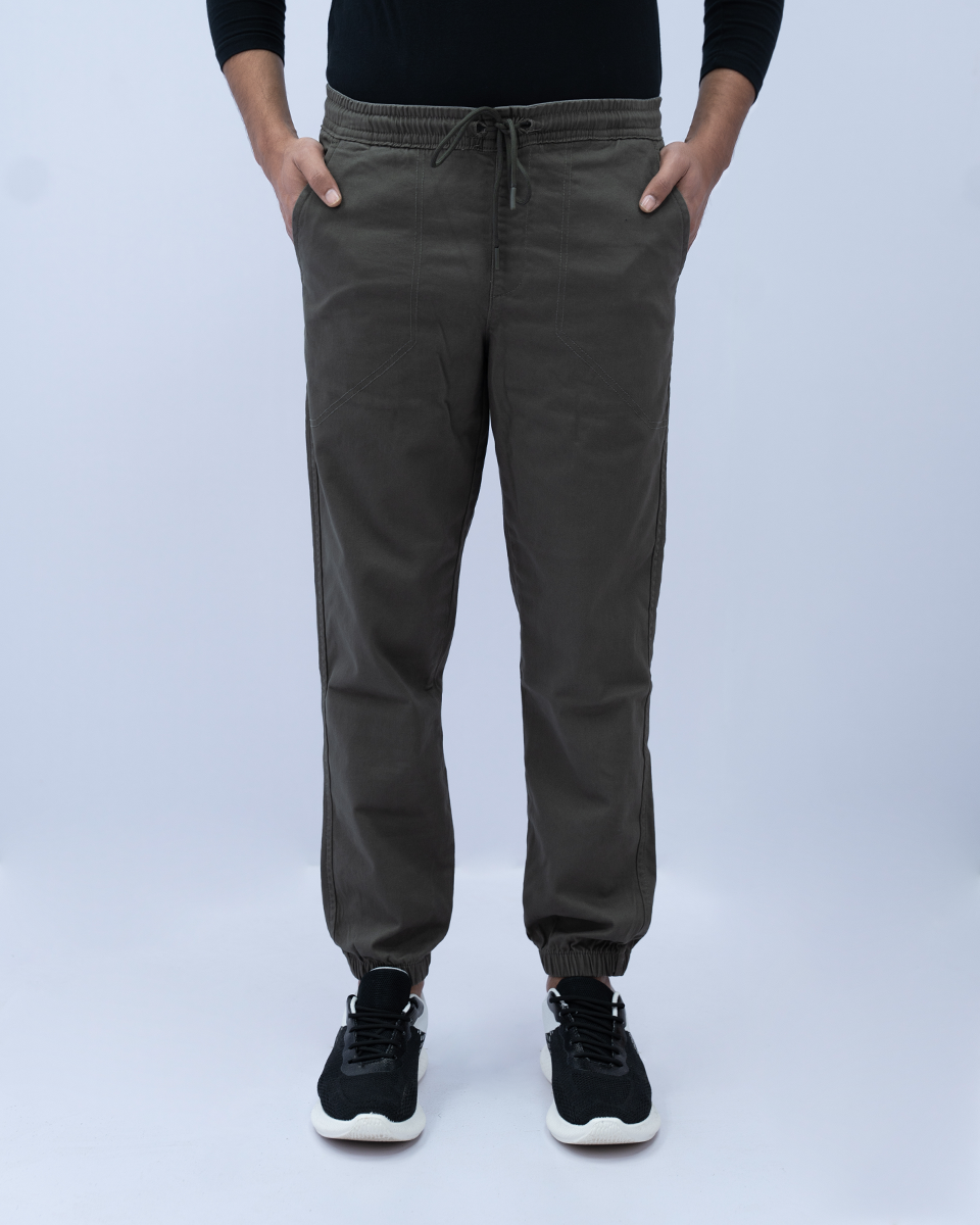 Men Jogger Elasticated Trouser - Olive