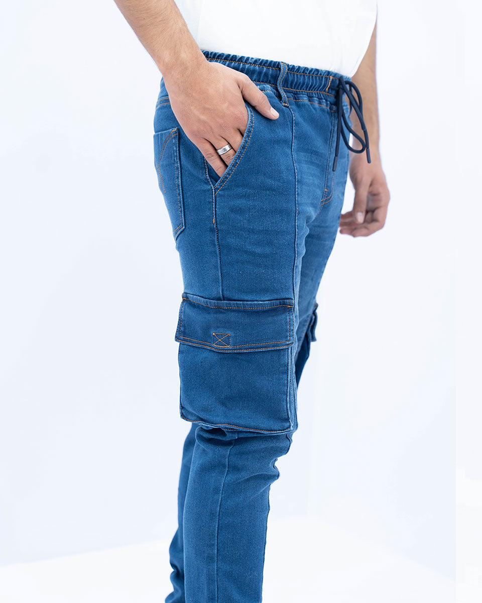 Men Mid Blue Jogger Jeans 3