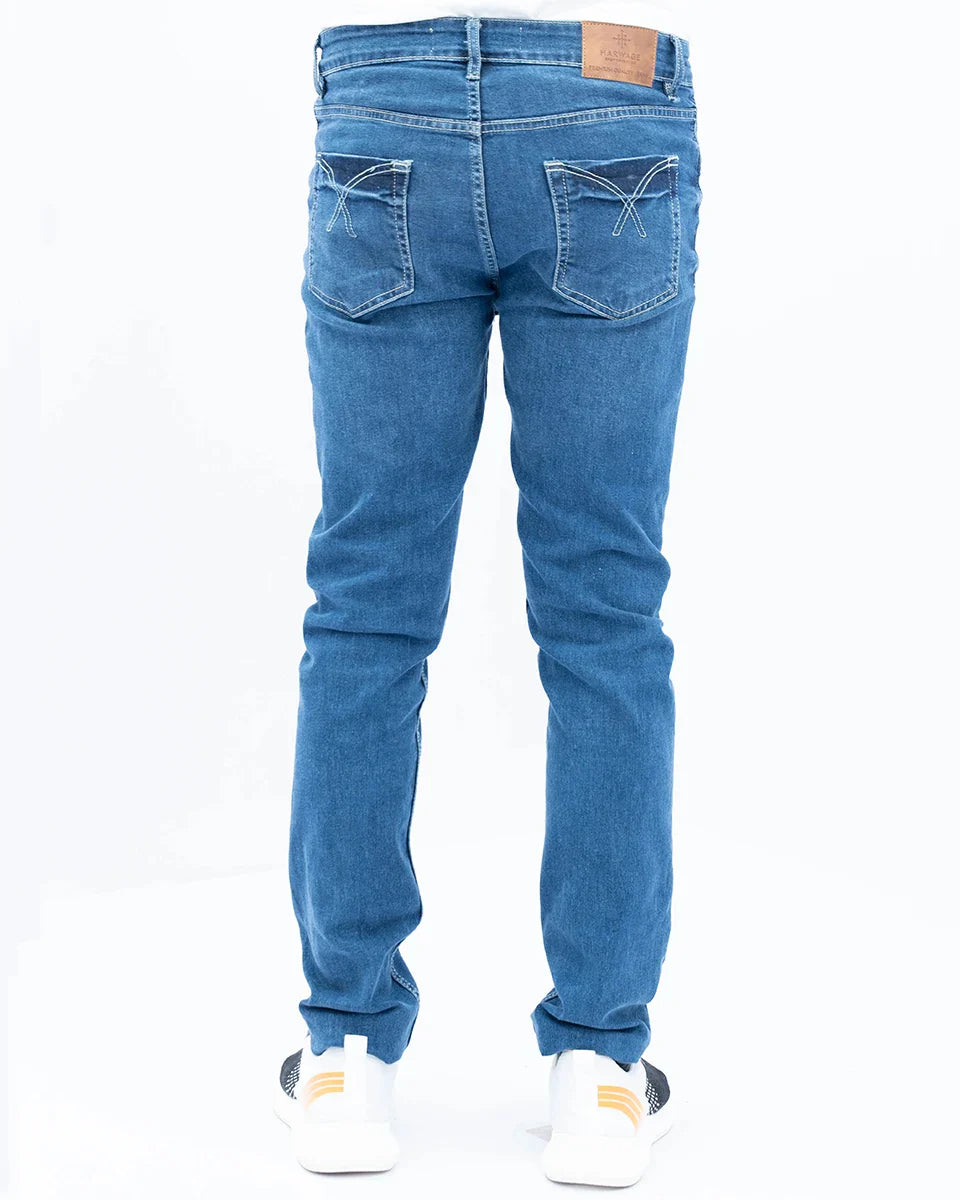 Men Mid Blue Slim Fit Denim Jeans 2