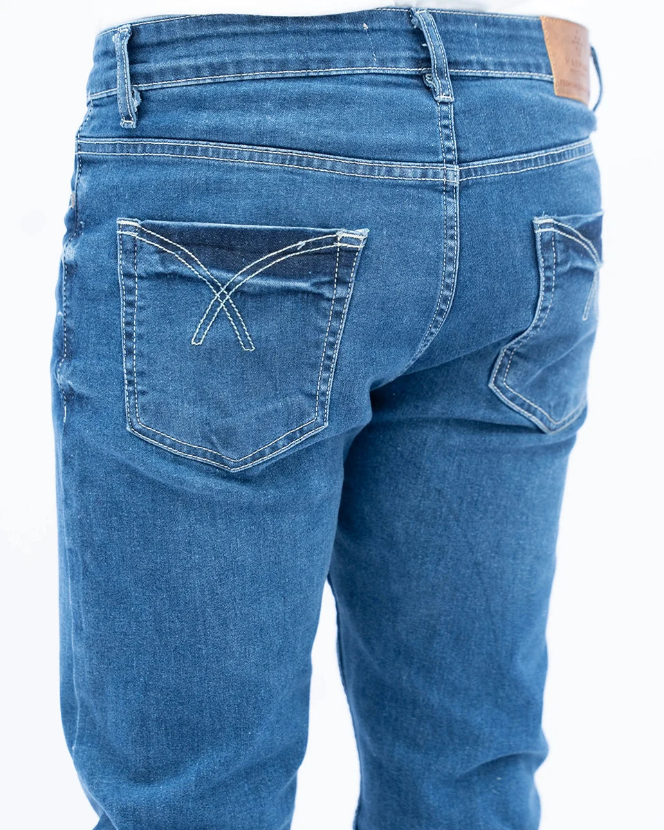 Men Mid Blue Slim Fit Denim Jeans 3