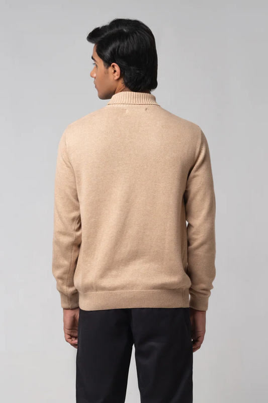 Men’s Turtle Neck Sweater - Beige