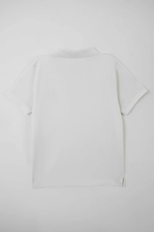 Optic White Regular Fit Cotton Polo Shirt