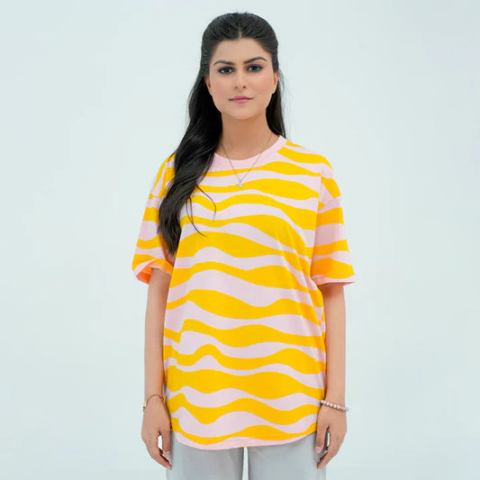 Rotatory Print Waves - Mustard Yellow