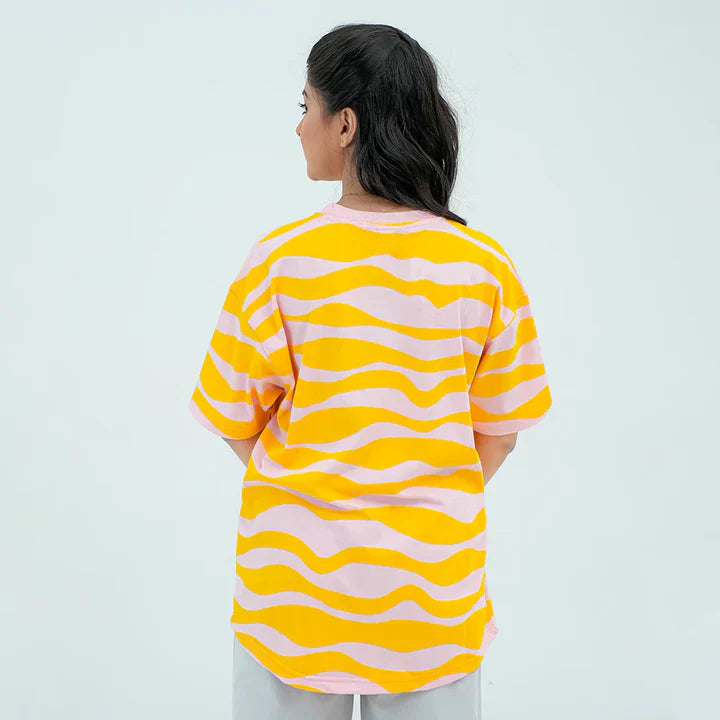 Rotatory Print Waves - Mustard Yellow