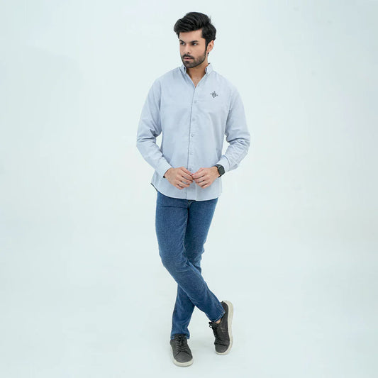 Men Basic Oxford Shirt - Tropical Blue - Harwage