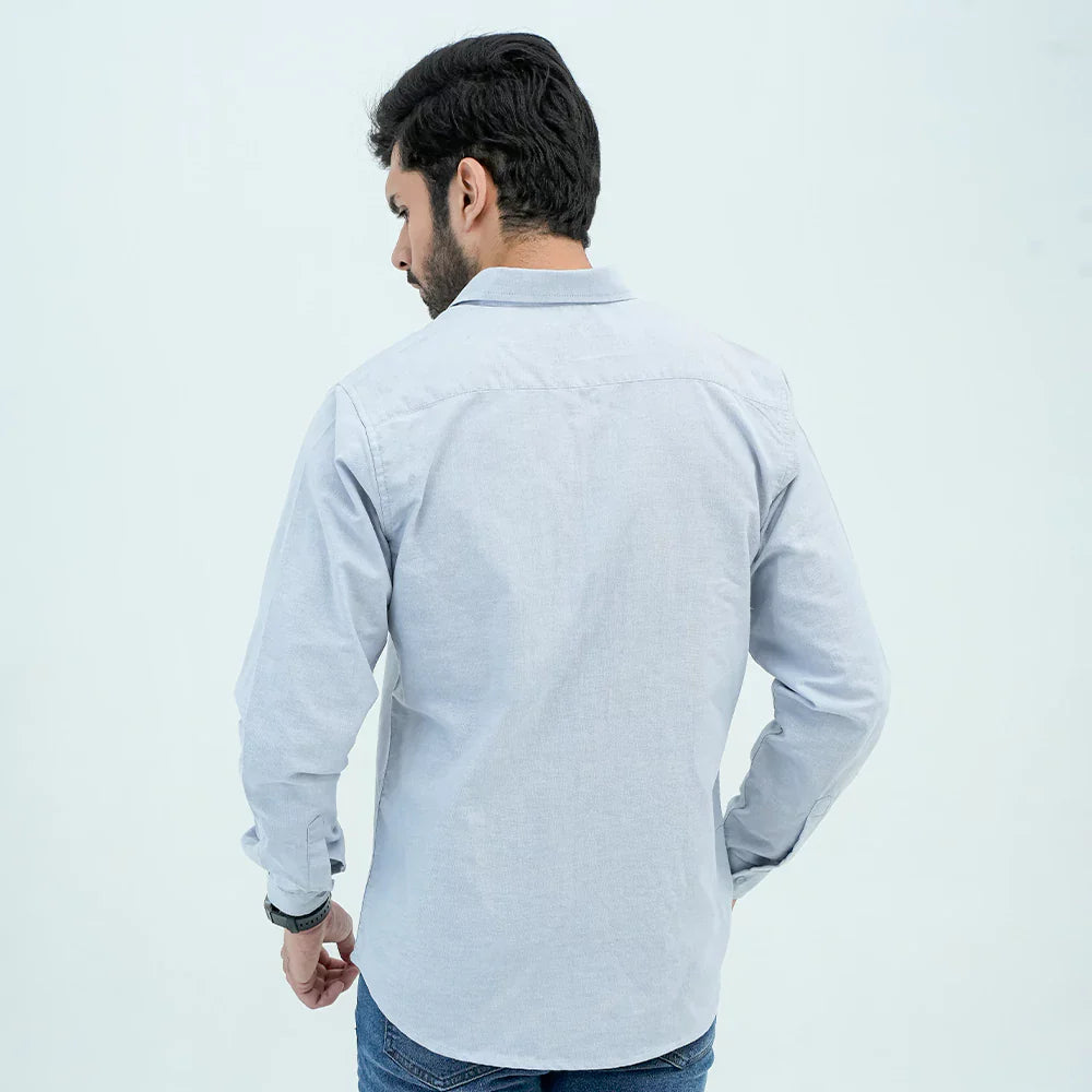 Men Basic Oxford Shirt - Tropical Blue - Harwage