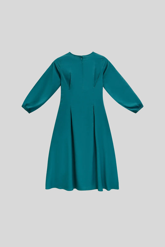 Teal dress with long sleeves