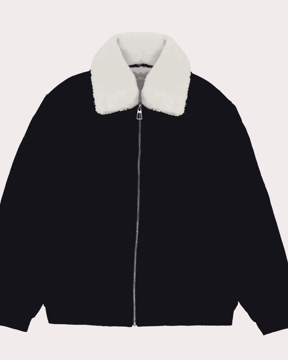 Men Regular Fit Fur Jacket β Black - Harwage