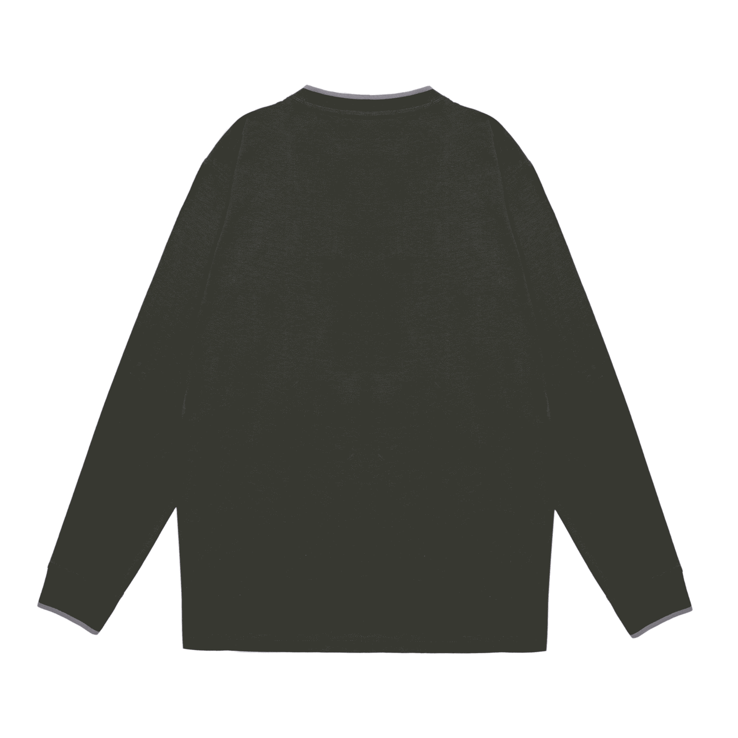 Men Ban Collar Full-Sleeve T-Shirt – Dark Charcoal - Harwage