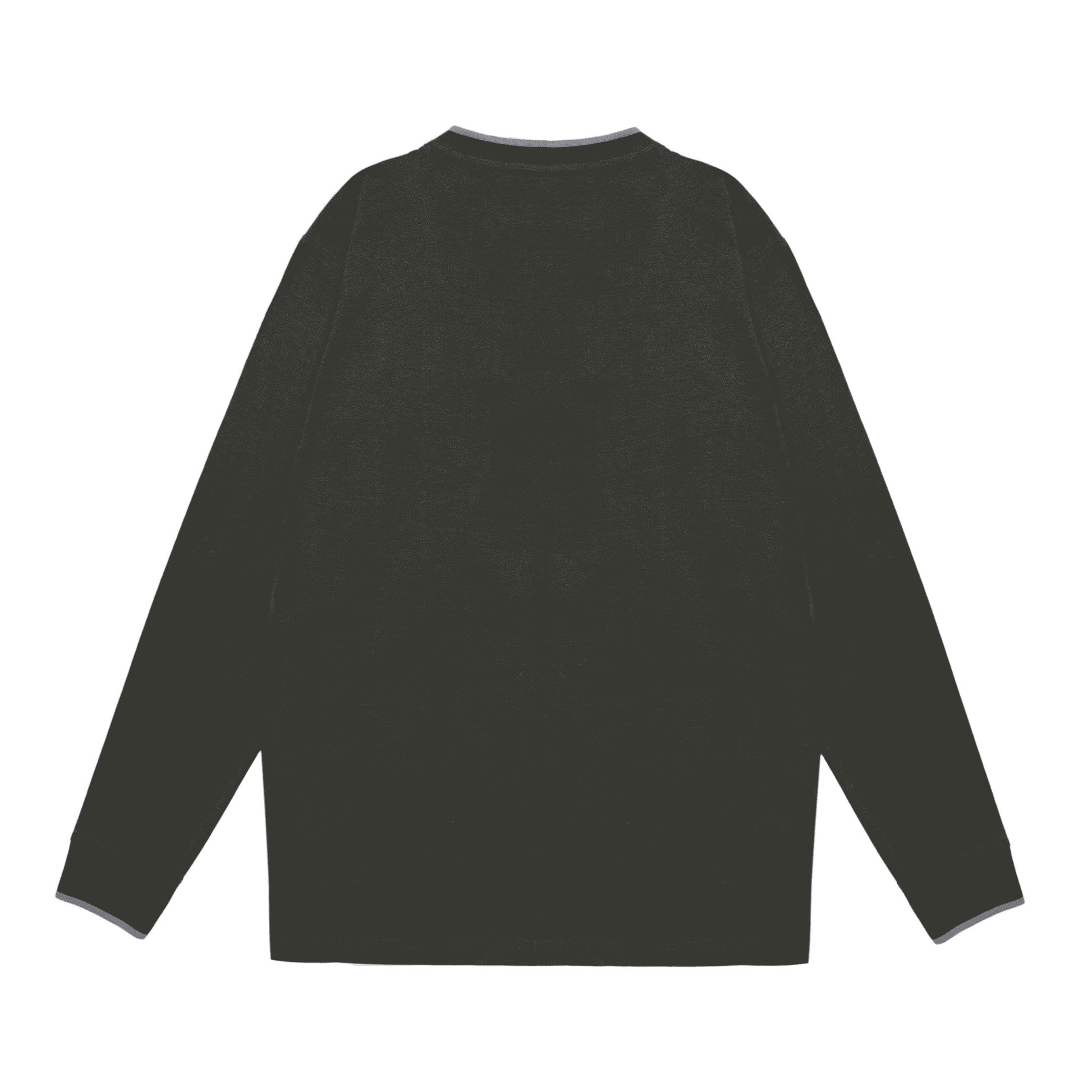 Men Ban Collar Full-Sleeve T-Shirt – Dark Charcoal - Harwage