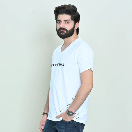 Men Basic V-Neck T-Shirt – 2 Colors - Harwage