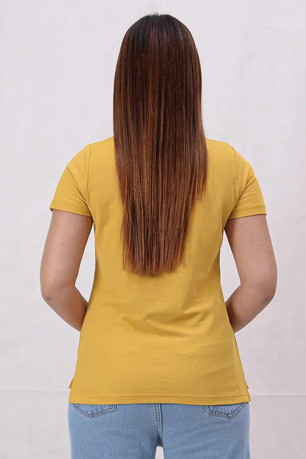 Women Basic Premium Polo Shirt - Primrose Yellow