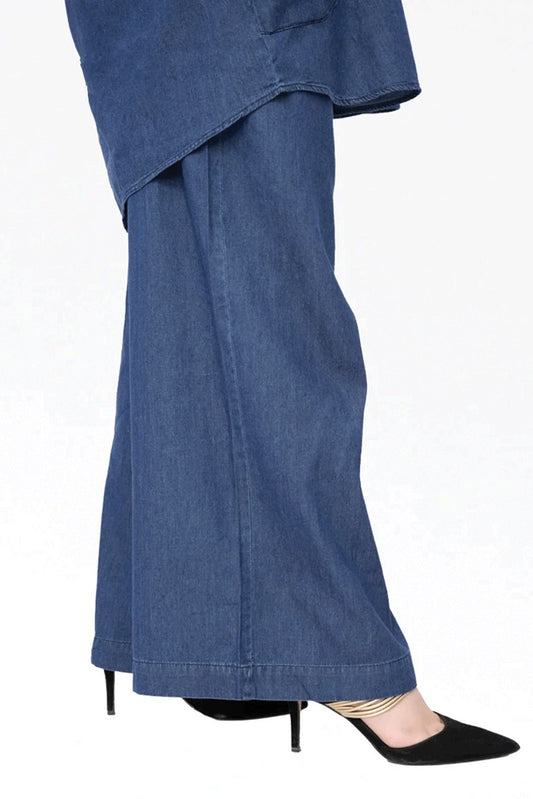 Women Denim Co-Ord Set â Mid Blue