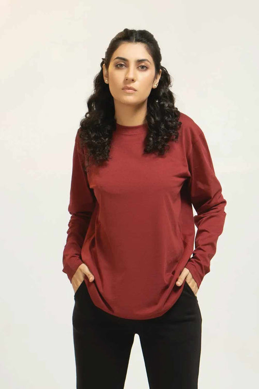 Women Full Sleeve Shirt - Merlot