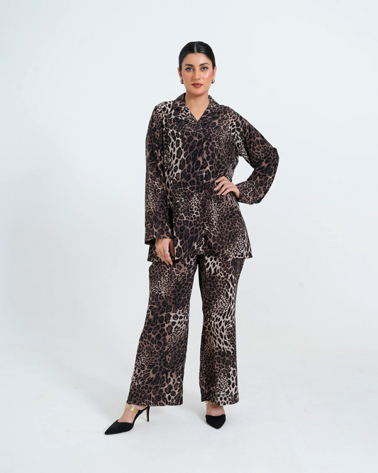 Women Leopard Print Co-Ord Set