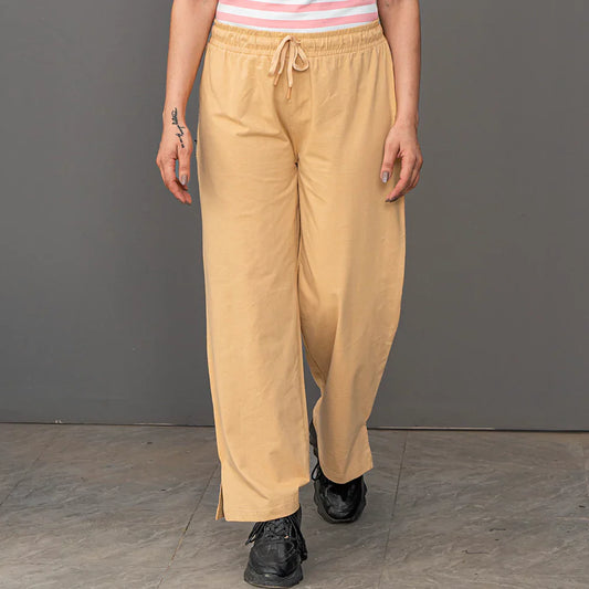 Women Trouser Wide Leg - Latte