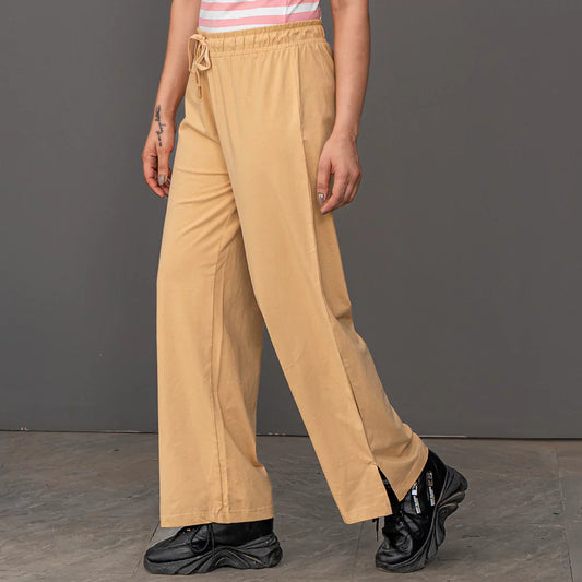 Women Trouser Wide Leg - Latte