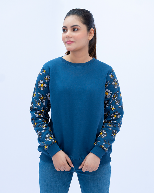 Women Sweatshirt Regular Fit - Blue