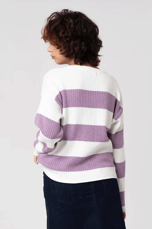 Womenâs Cardigan - White & Lavender