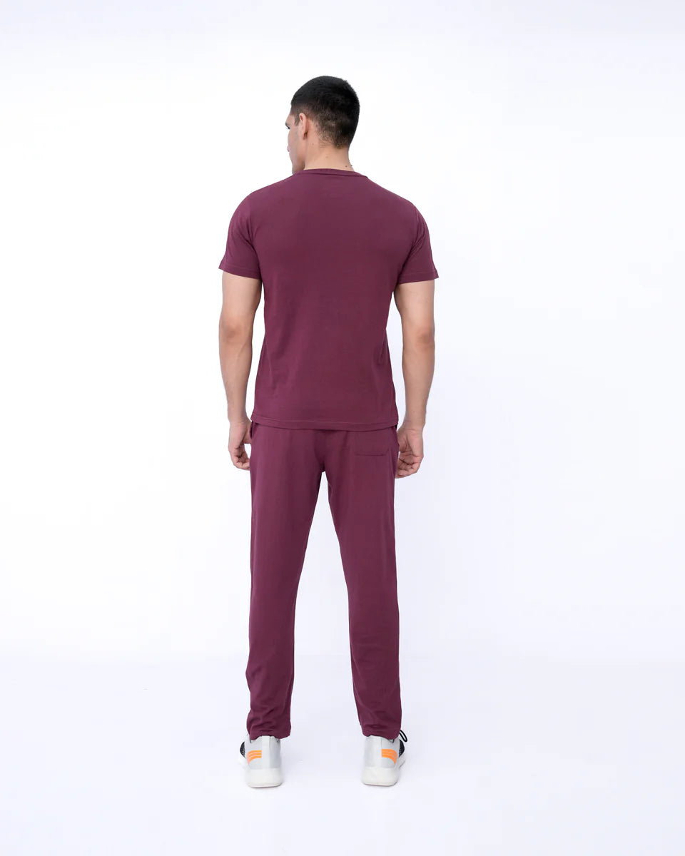 Men’s Solid Maroon Co-ord Set – Maroon Banner