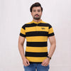 Men Stripe Polo Shirt - Black