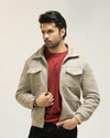 Men Woven Jacket - Beige - Harwage