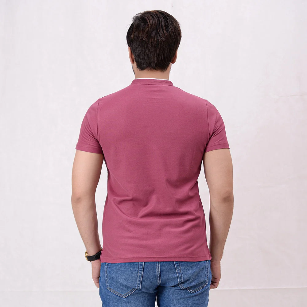 Men Ban Neck Polo Shirt - 3 Colors - Harwage