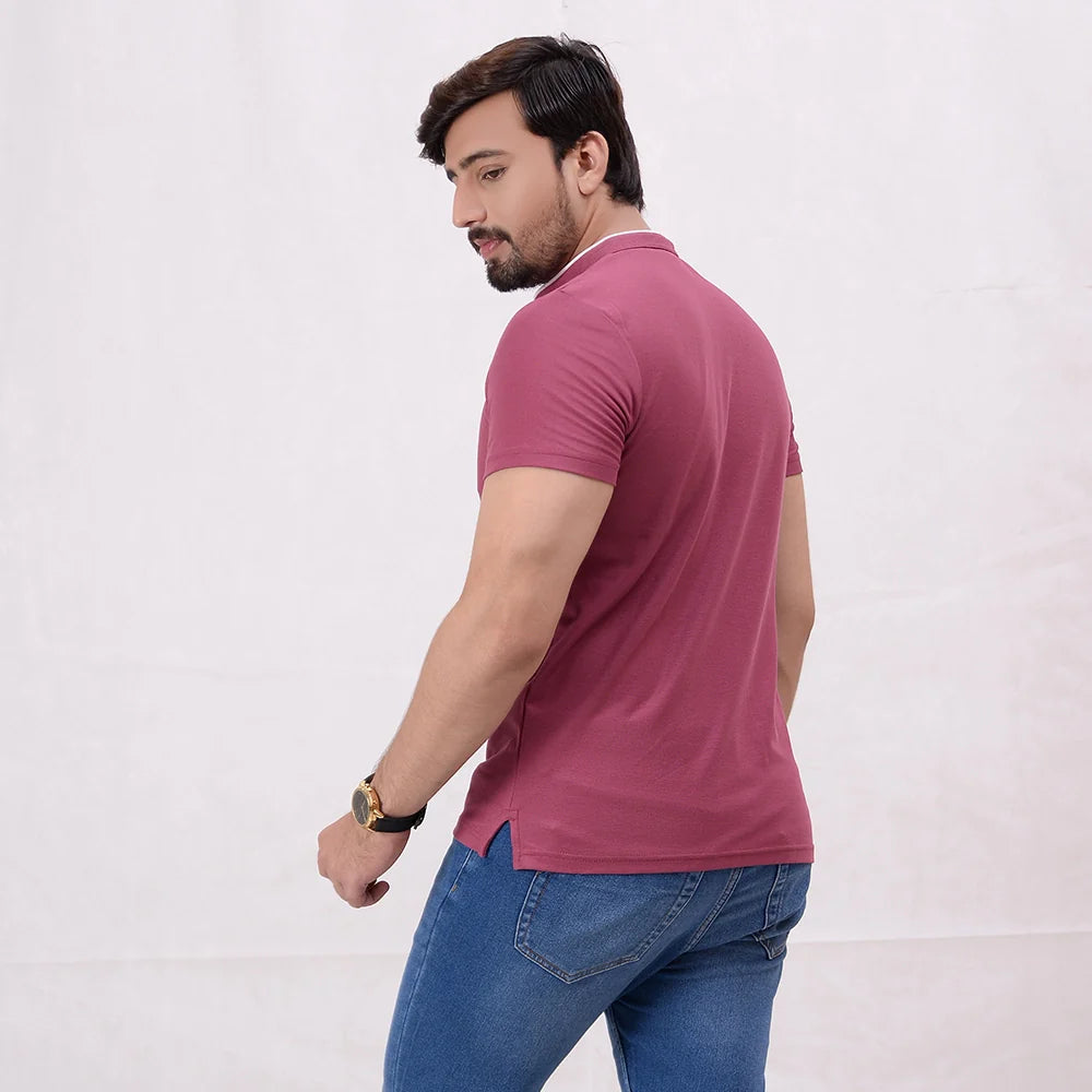 Men Ban Neck Polo Shirt - 3 Colors - Harwage