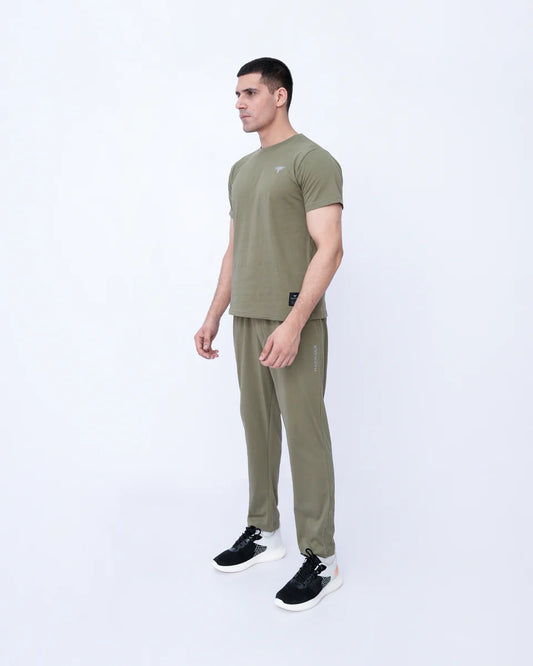Men’s Solid Co-ord Set – Deep Lichen Green