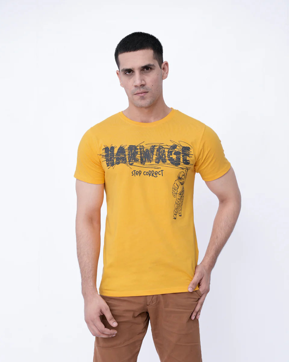 Men’s Printed Graphic T-Shirt – Lemon Chorme