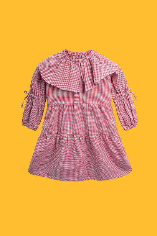 Little girls Frock - Red/White