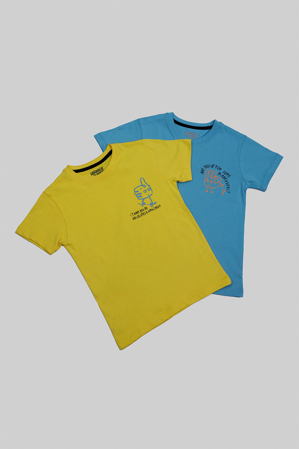 Little Kids Pack of Two T-Shirt – Yellow & SkyBlue