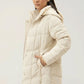 Women Puffer Parachute Jacket - Cream