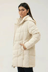 Women Puffer Parachute Jacket - Cream