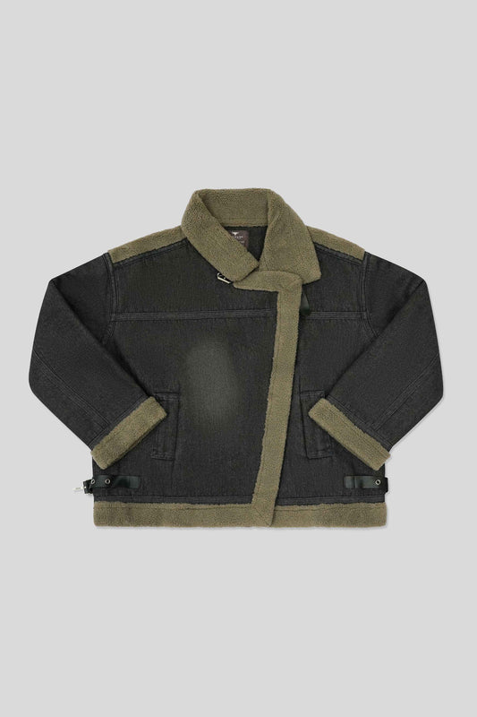 Women’s Fleece-Lined Denim Jacket - Smoky Grey