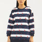 Women Sweatshirt Regular Fit - Multi Navy Blue