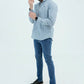 Men Basic Checkered Casual Shirt - Blue