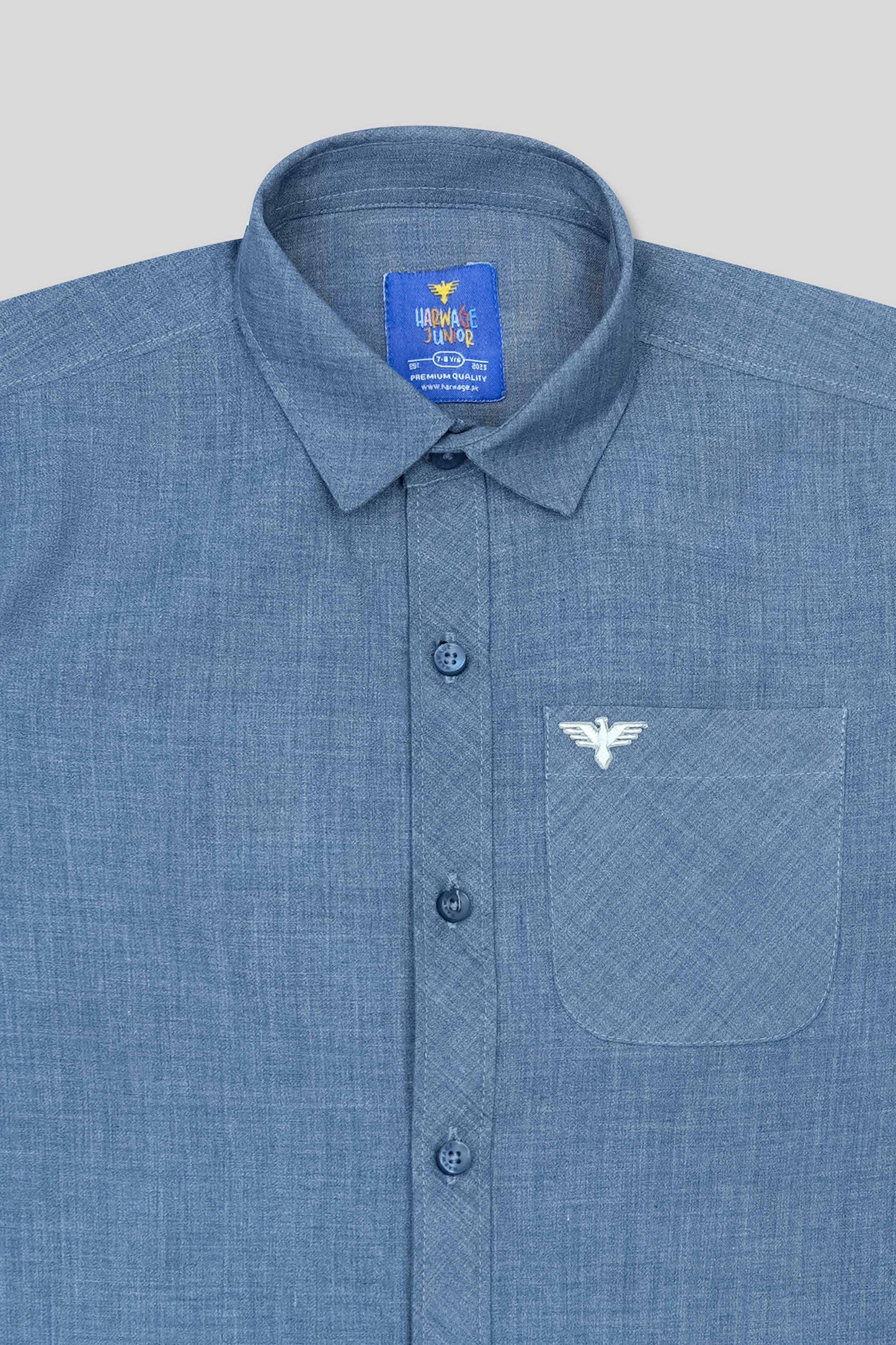 Boys’ Full Sleeves Casual Shirt - Dark Blue