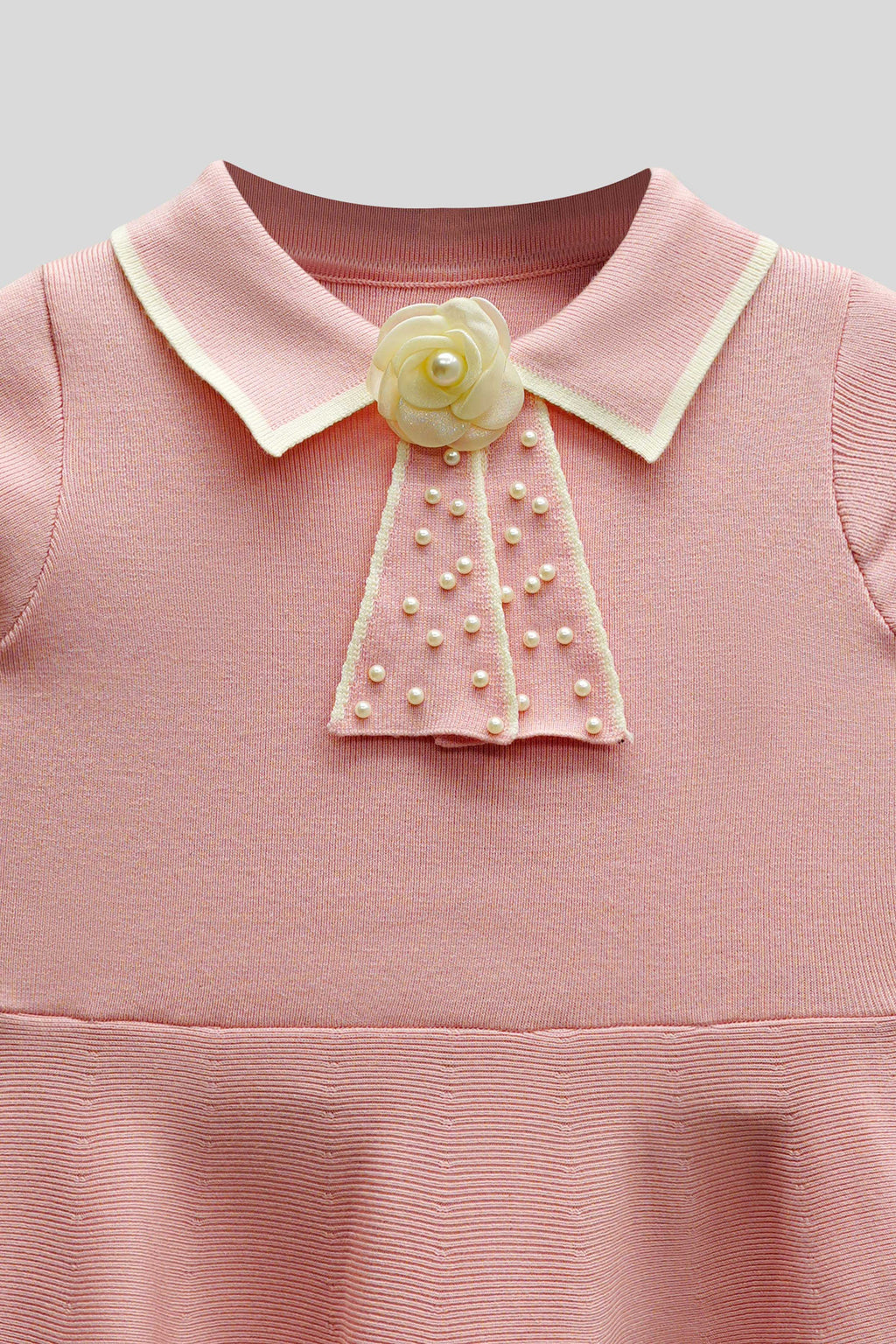 Little Girls’ Wool Frock - Tea Pink