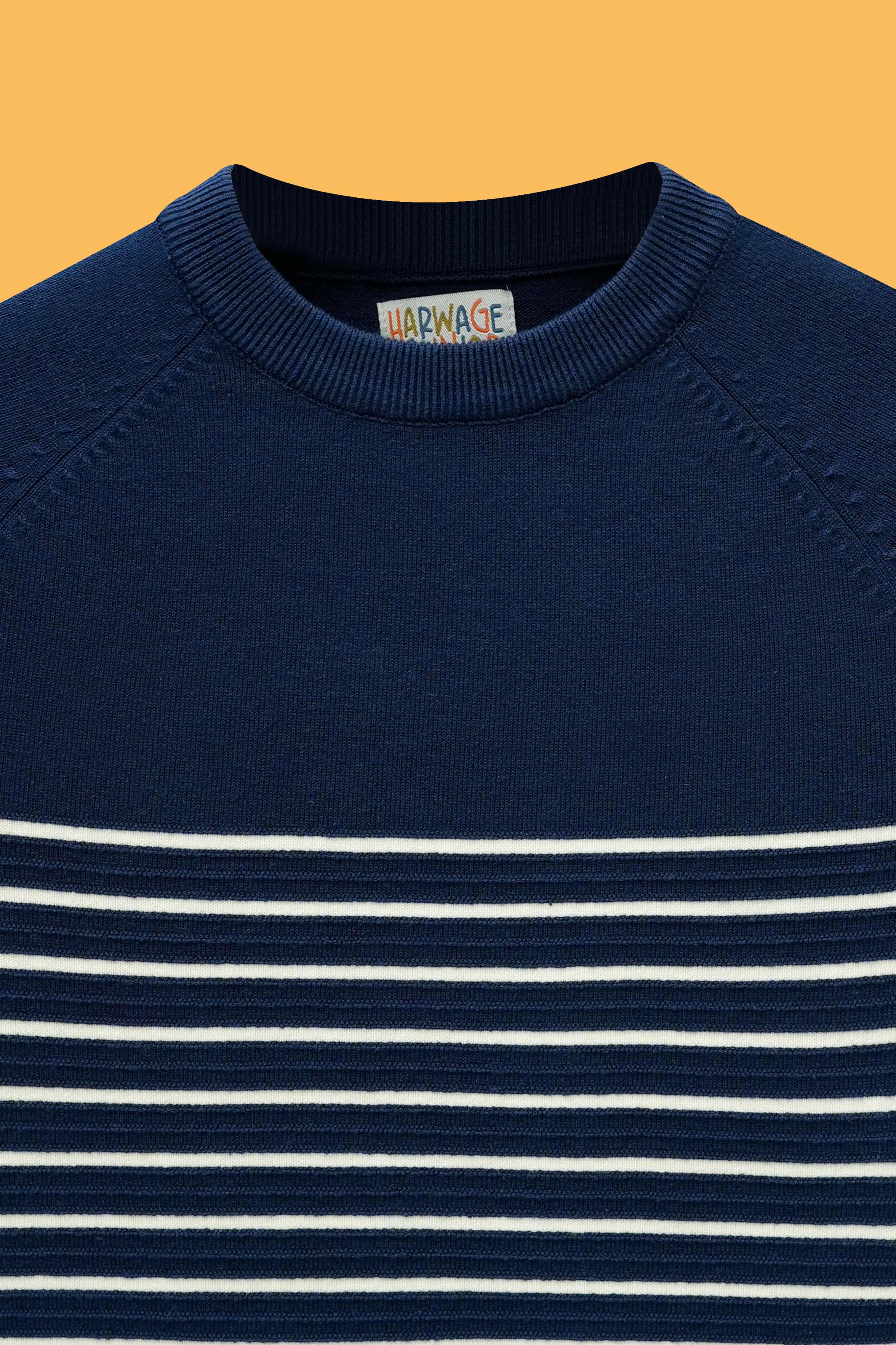 Junior Boys’ R-Neck Wool Cardigan - Navy