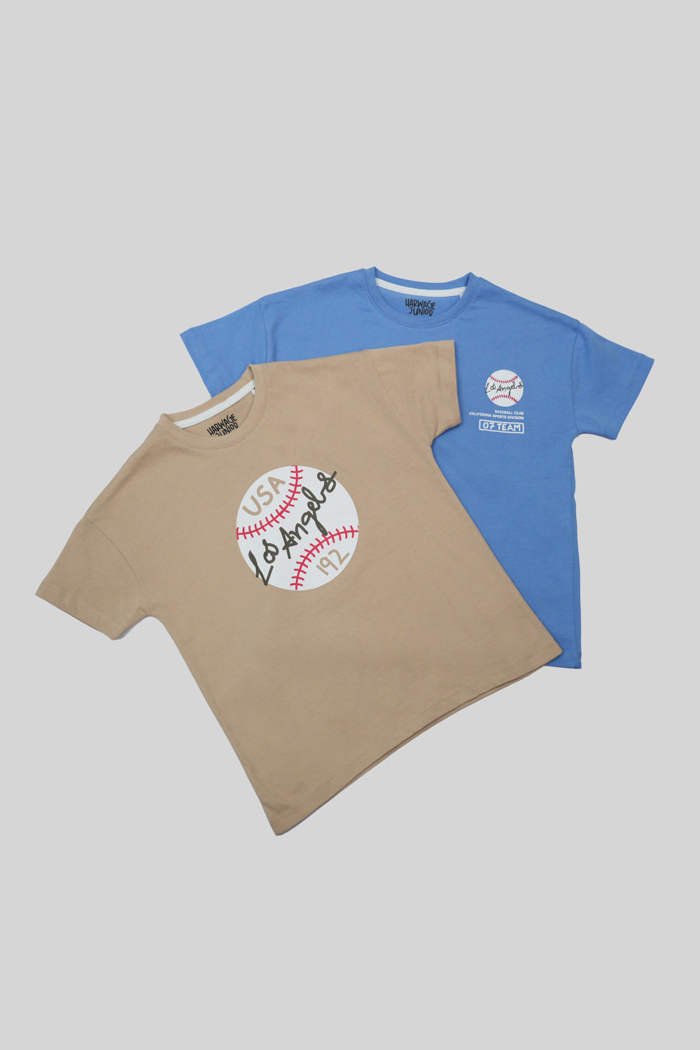 Junior Kids Pack of Two T-Shirt – Sky blue and beige