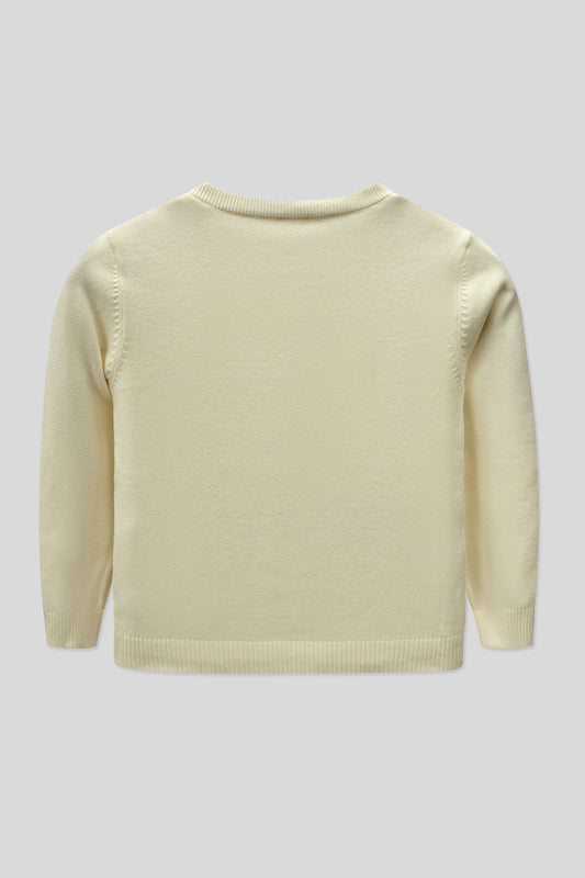 Little Girls’ Cotton Cardigan - Cloud Cream