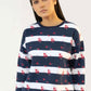 Women Sweatshirt Regular Fit - Multi Navy Blue