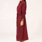 Women Woven Long Dress - Maroon