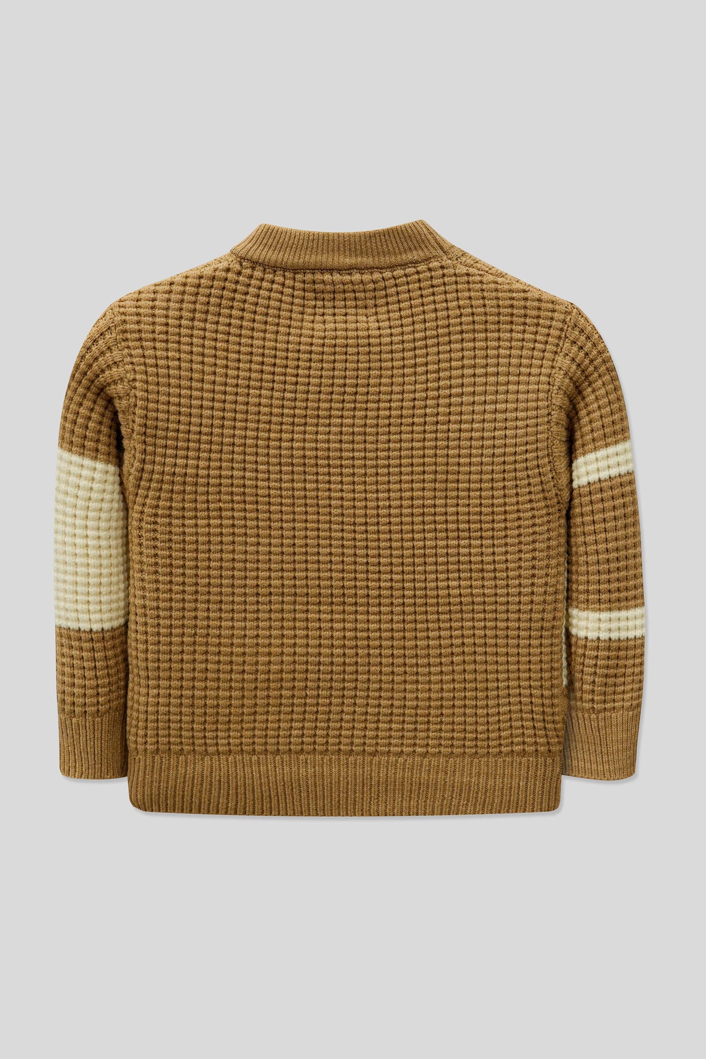 Little Boys R-Neck Wool Cardigan - Honey