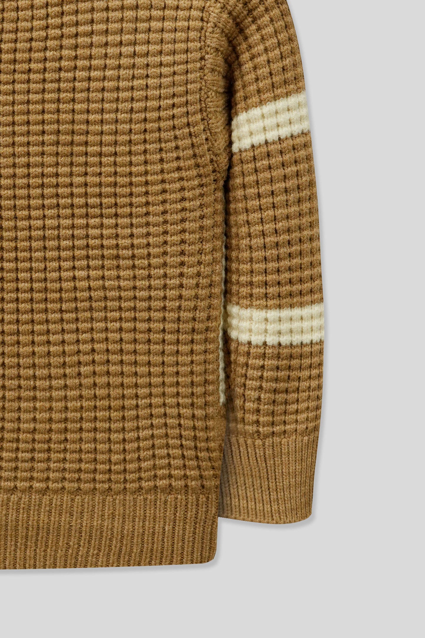 Little Boys R-Neck Wool Cardigan - Honey