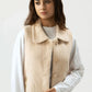 Women Rabbit Wool Sleeveless Coat - Beige