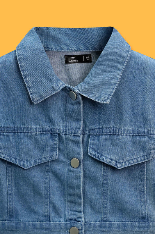 Junior Girls Denim Jacket - Light Wash