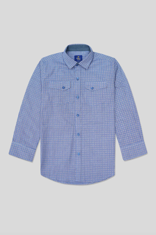 Boys’ Full Sleeves Casual Shirt - Blue